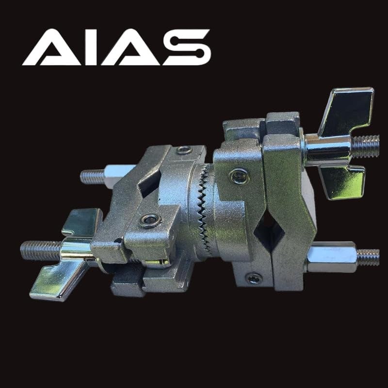 AIAS Rotating Multi Angle Clamp for Drums â€“ Adjustable Drum Hardware Clamp with Toothed Lock â€“ Fits 3/8" to 1 1/4" Tubes â€“ Secure Mount for Cymbal Arms, Tom Holders, Percussion & Accessories - Image 3